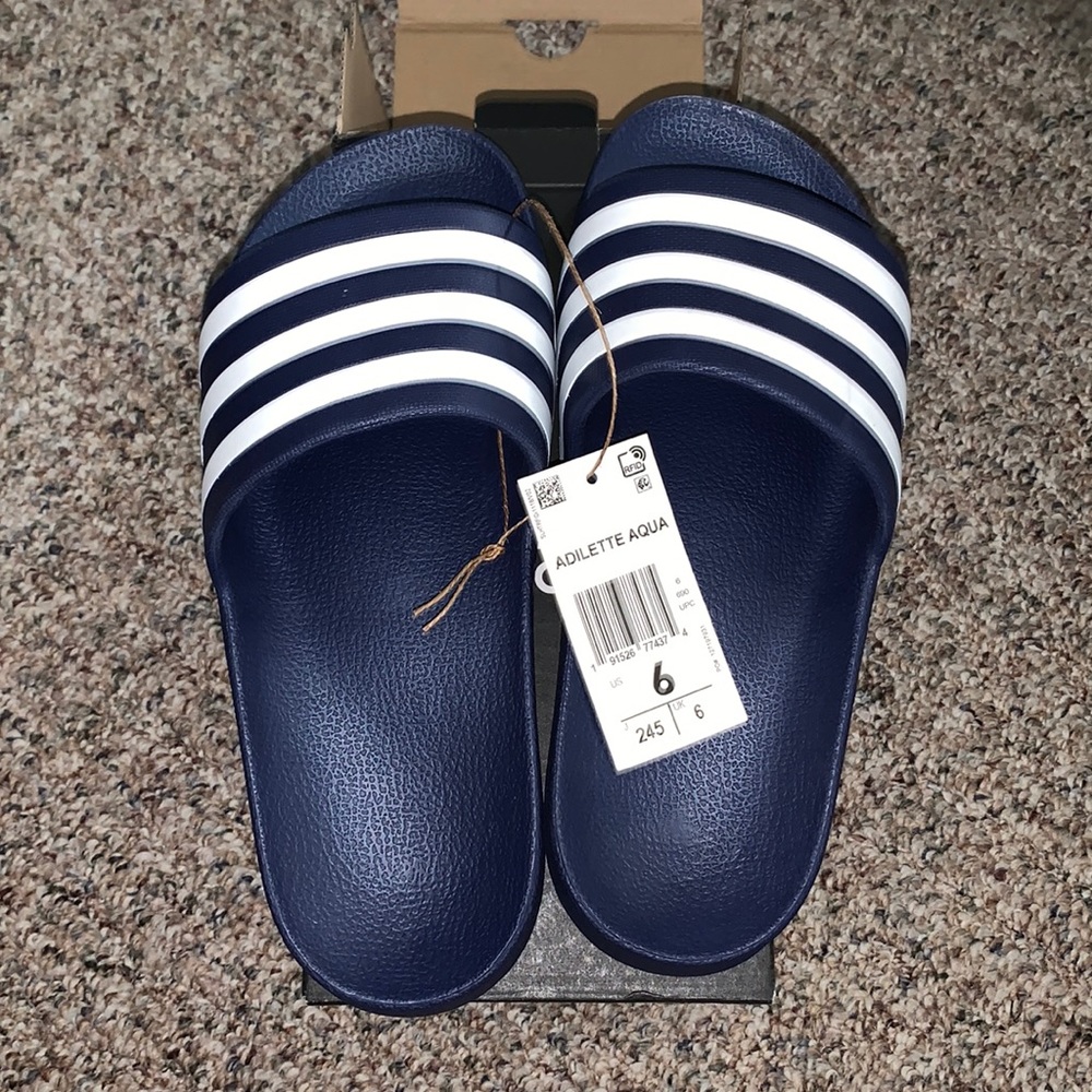 New adidas Adilette Aqua Slides Blue
